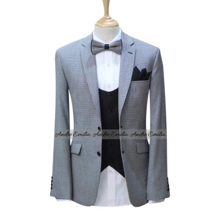 Grey Tropical Worsted Wool 3 Piece Suit