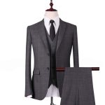 Gray Windowpane Check 3 Piece Suit