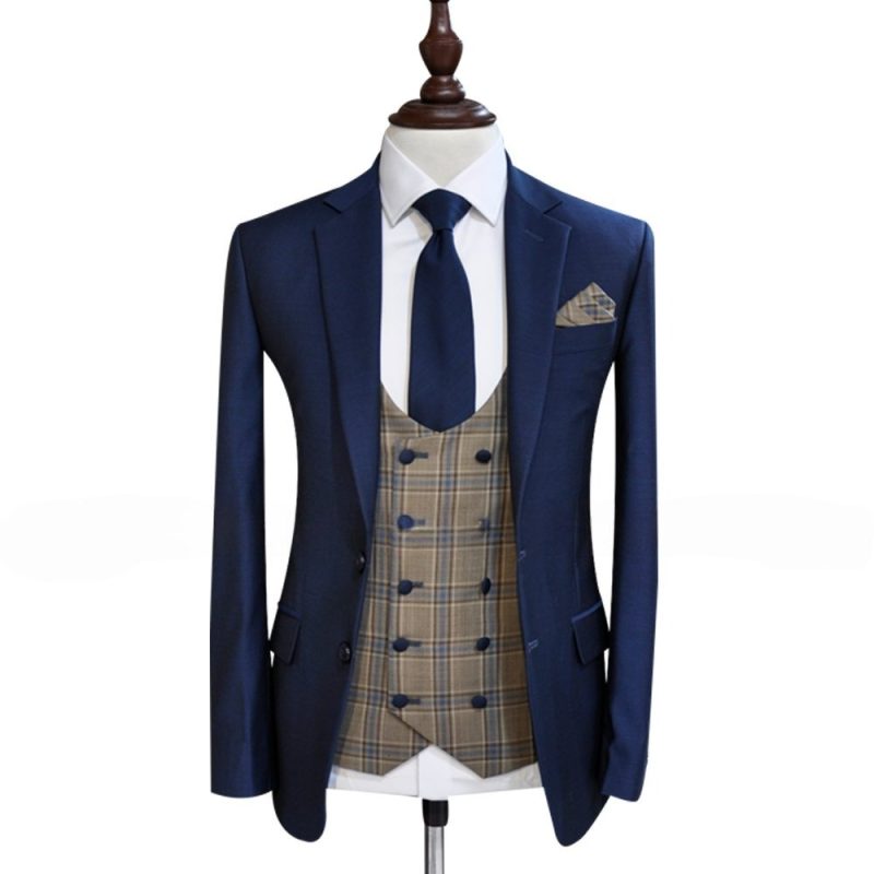 Navy Blue 3 Piece King Suit