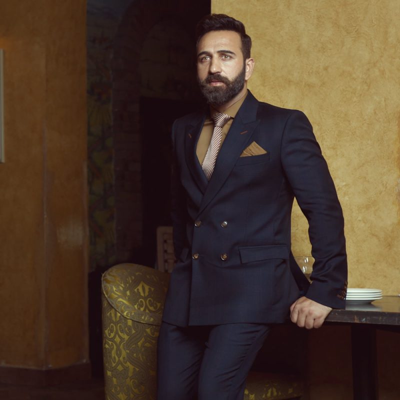 navy blue double breasted suit