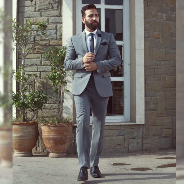 English Laundry 2-Piece Gray Plaid Wool Blend Slim Fit Dress Suit | Suits  Outlets Men's Fashion