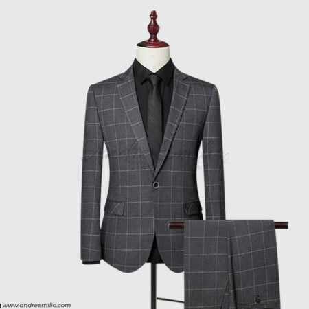 Windowpane check Slim Fit 2 Piece Suit