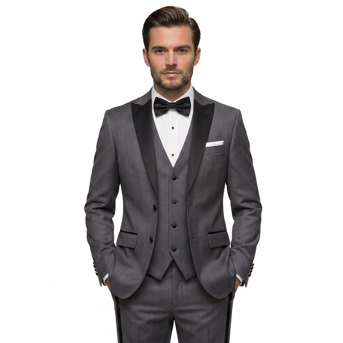 Andre Emilio Charcoal Gray Tuxedo For Men