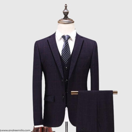 Plum Colored 3 Piece Suit with Waistcoat