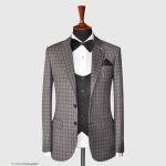 Fossil Gray Windowpane 3 Piece Suit