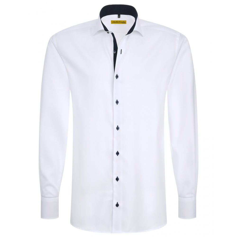 Slim Fit Luxury White Shirt With Inside ...