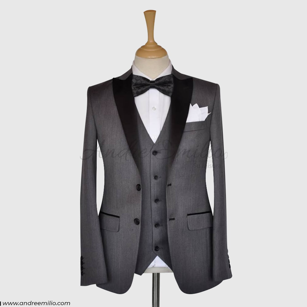 Buy Charcoal Gray Tuxedo with Waistcoat - Andre Emilio