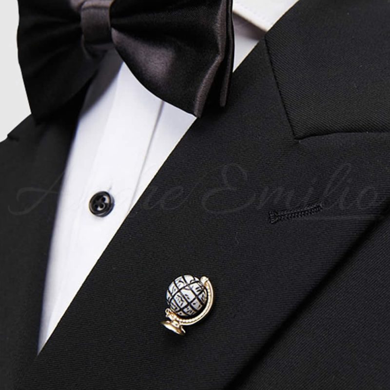 Poised Black Double Breasted Suit Front