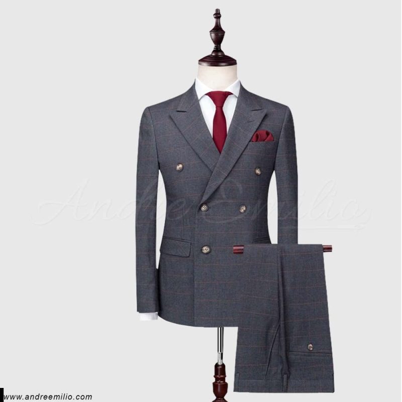 Steel Grey Double Breasted Suit