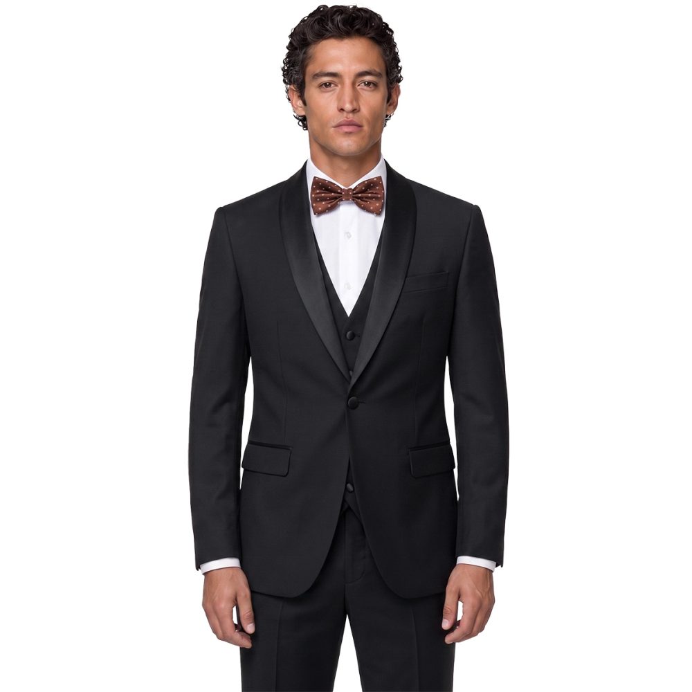 Andre Emilio Black Tuxedo With Waistcoat Men