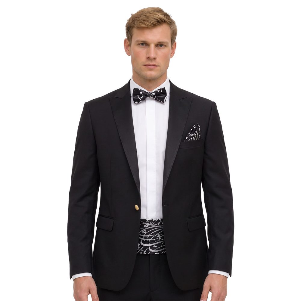 Andre Emilio Mens Black 2 Piece Tuxedo
