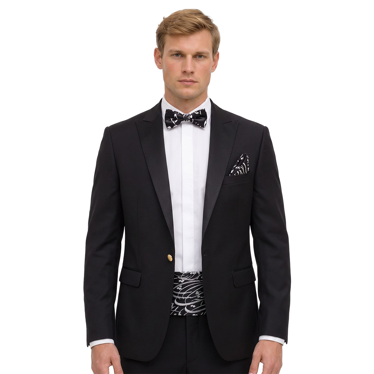 Andre Emilio Mens Black 2 Piece Tuxedo