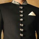 Black Embroidered Prince Suit