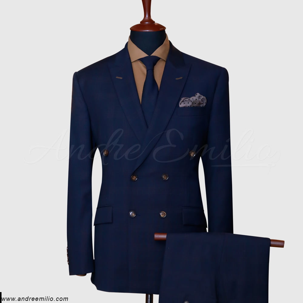 Buy Dark Navy Blue Double Breasted Suit - Free Shipping
