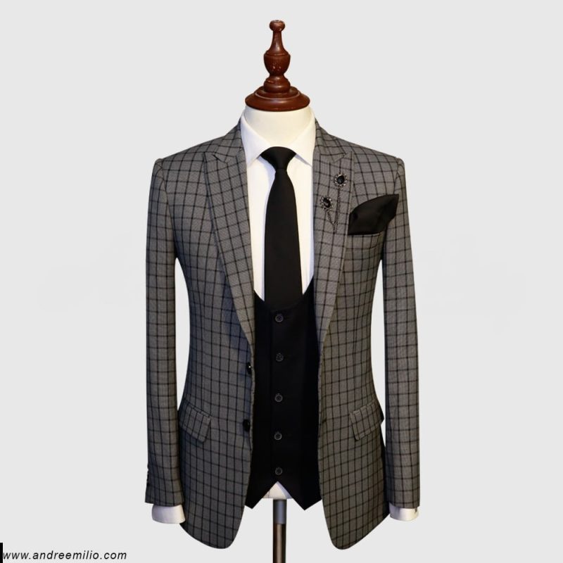 Grey Checked 3 Piece Suit