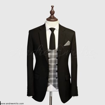 Jet Black 3 Piece Suit For Men