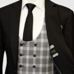 Jet Black 3 Piece Suit For Men
