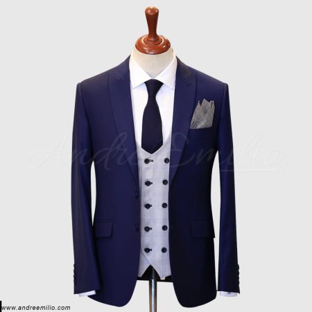 Peak Lapel Royal Blue 3 Piece Suit