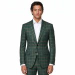 Andre Emilio Green Checked Blazer