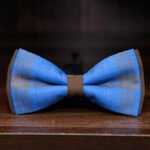 Blue And Brown Textured Bow Tie