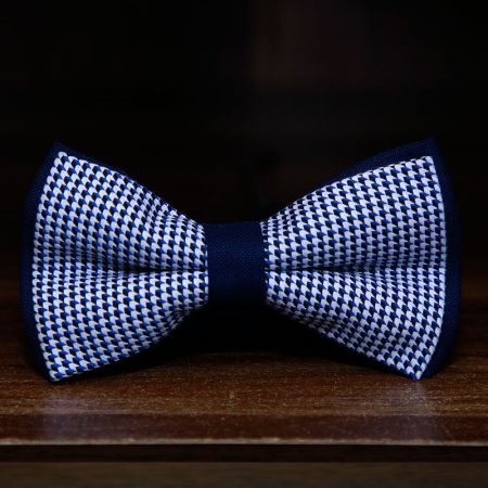 Cube Shape Blue And Black Bow Tie