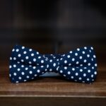 Navy Blue Polka Dot Bow Tie