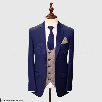 Peak Lapel Royal Blue 3 Piece Suit