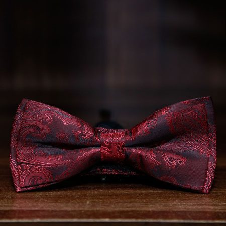 Red Pattern Silk Bow Tie
