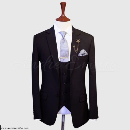Slim Fit Black 3 Piece Suit