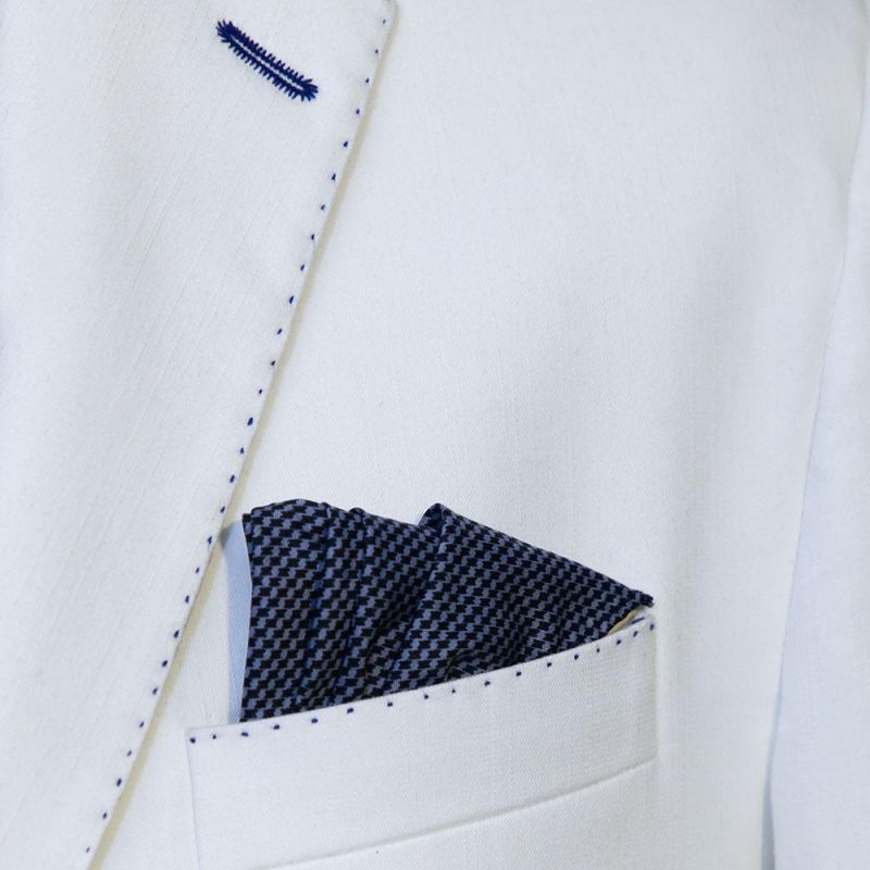 Black Dotted Grey Pocket Square