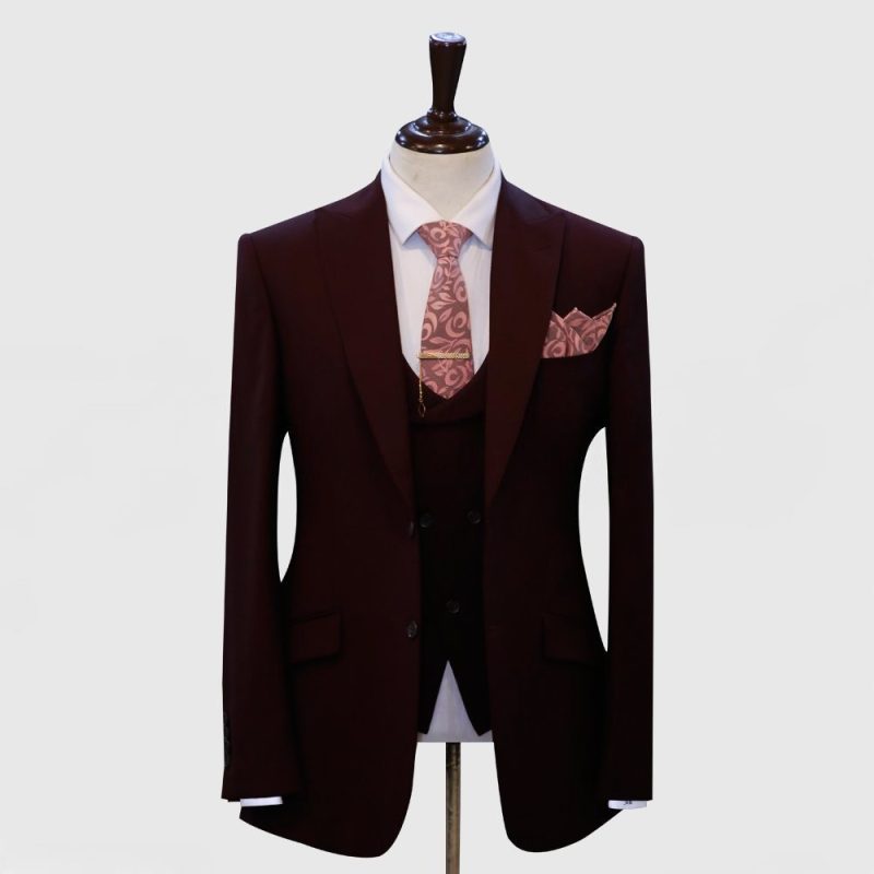 Dark Maroon 3 Piece Suit