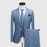 Sky Blue Slim Fit 3 Piece Suit
