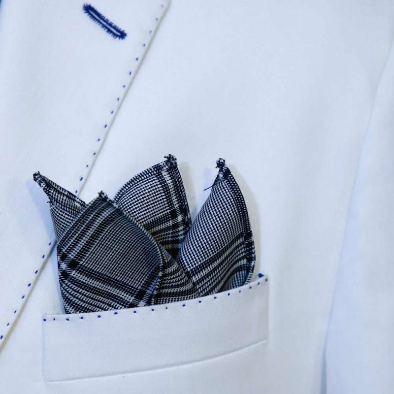 White And Black Dotted Pocket Square