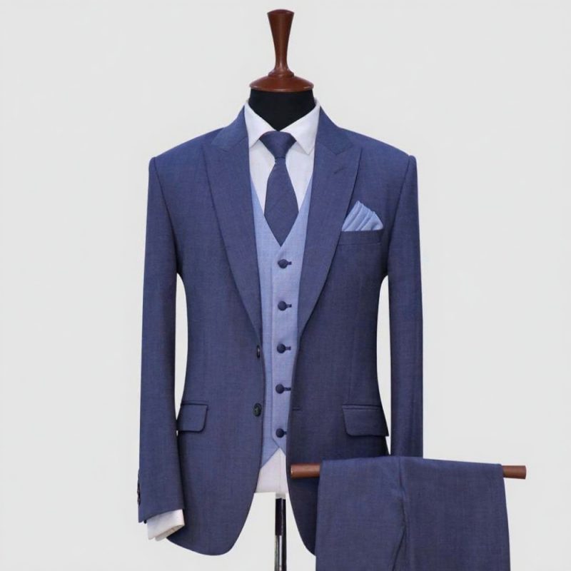 Bluish Grey 3 Piece Suit