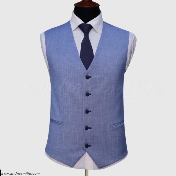 Bluish Grey 3 Piece Suit Waistcoat