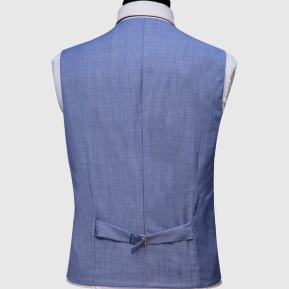 Bluish Grey 3 Piece Suit Waistcoat Back