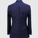 Navy Blue Windowpane Check Suit