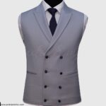 Navy Blue Windowpane Check Suit