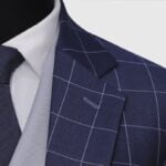 Navy Blue Windowpane Check Suit