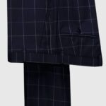 Navy Blue Windowpane Check Suit