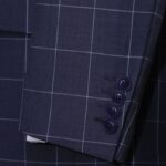 Navy Blue Windowpane Check Suit
