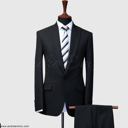 Solid Black 2 Piece Suit