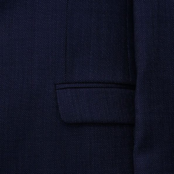 Solid Navy Blue 2 Piece Suit Pocket