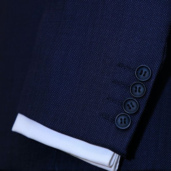 Solid Navy Blue 2 Piece Suit Sleeve