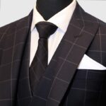 Ink Blue Windowpane Check 3 Piece Suit