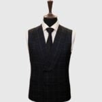 Ink Blue Windowpane Check 3 Piece Suit