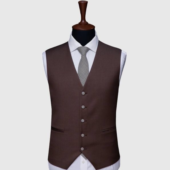 Light Brown 3 Piece Suit Dark Brown Vest