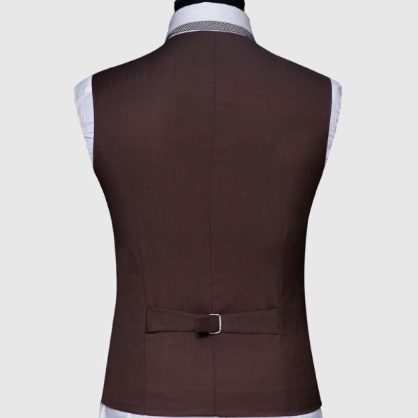 Light Brown 3 Piece Suit Dark Brown Vest Back