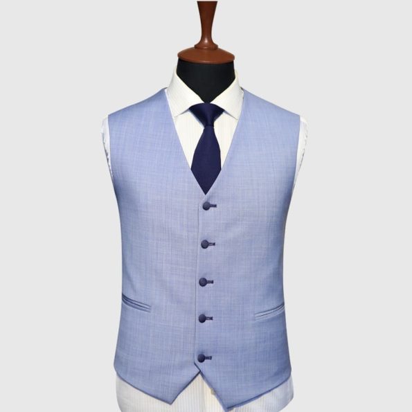 Modern Fit Navy Blue 3 Piece Suit Vest