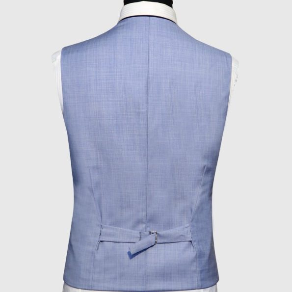 Modern Fit Navy Blue 3 Piece Suit Vest Back
